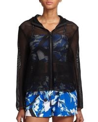 Clover Canyon | Black Hooded Mesh Zip-up Jacket | Lyst