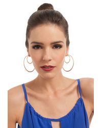 Trina Turk | Metallic Double Hoop Earring | Lyst