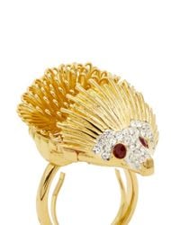 Kenneth Jay Lane | Metallic Hedgehog Crystal Ring | Lyst