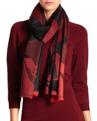 Alexander McQueen | Purple Oversized Block Skull Wool Scarf | Lyst