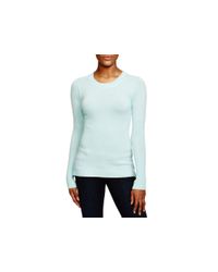 Aqua | Green Cashmere Cashmere Fitted Crewneck Sweater | Lyst