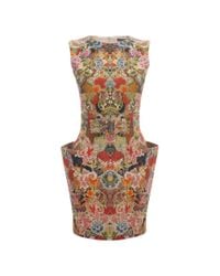 Alexander McQueen | Multicolor Patchwork Floral Belted Mini Dress | Lyst