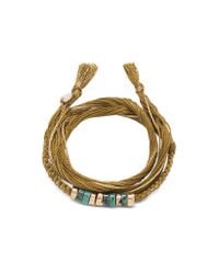 Aurelie Bidermann - Natural Takayama Turquoise Stones And Olivine Thread Bracelet - Lyst