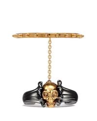 Alexander McQueen | Metallic Claw And Skull Double Cuff | Lyst