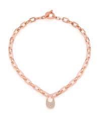 Michael Kors | Pink Heritage Padlock Chain Charm Necklace | Lyst