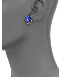 DANNIJO | Blue Bracco Crystal Button Earrings | Lyst