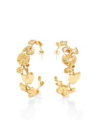Aurelie Bidermann | Metallic Nympheas 18k Goldplated Hoop Earrings | Lyst