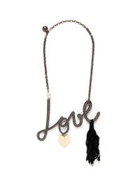 Lanvin | Metallic 'love' Necklace | Lyst