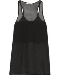 T By Alexander Wang | Black Poly Crepe Off The Shoulder Top | Lyst