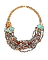 Alexis Bittar | Metallic Elements Desert Jasper, Amazonite & Crystal Beaded Strand Necklace | Lyst