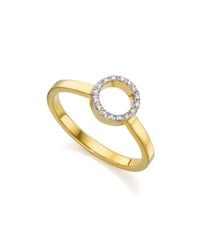 Monica Vinader | White Diva Mini Circle Open Ring | Lyst