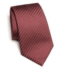Armani | Purple Narrow Track Stripe Silk Tie for Men | Lyst