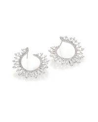 Adriana Orsini | Metallic Fireworks Pavé Spiral Hoop Earrings/1 | Lyst