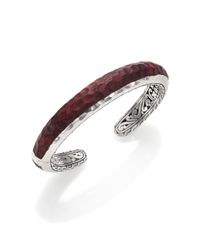 John Hardy | Purple Palu Rose Wood Sterling Silver Slim Cuff Bracelet | Lyst