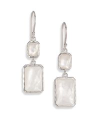 Ippolita | Metallic Rock Candy Mother-of-pearl, Clear Quartz & Sterling Silver Snowman Rectangle Drop Earrings | Lyst