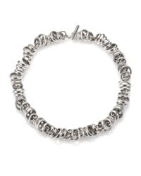 Pomellato | Metallic Sterling Silver Ringed Chain Link Toggle Necklace | Lyst