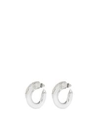 Eddie Borgo | Metallic Frosted Agate Crystal Pavé Hoop Earrings | Lyst