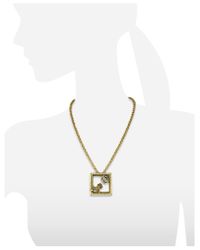 Alcozer & J - Metallic Gemstone, Gold Plated Brass Little Frog And Crown Necklace - Lyst