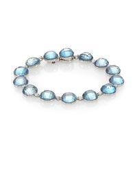 Roberto Coin | Cocktail London Blue Topaz Diamond 18k White Gold Bracelet | Lyst