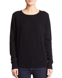 Saks Fifth Avenue | Black Cashmere Crewneck Sweater | Lyst