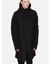 Lost & Found - Black Hooded Slim Coat for Men - Lyst
