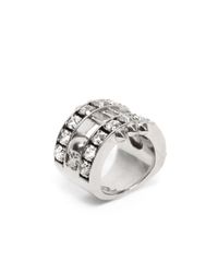 Alexander McQueen | Metallic Crystal Bar Skull Ring | Lyst