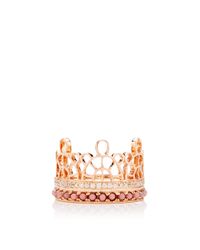 Joelle Jewellery | Metallic 18K Pink Gold And Coral Lace Phalanx Ring | Lyst