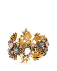 Erickson Beamon | Multicolor ''sound Garden' Crystal Cluster Leaf Bracelet | Lyst