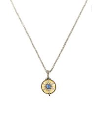 Arman Sarkisyan | Blue Small Sapphire Starburst Locket With Oxidized Silver Bezel | Lyst