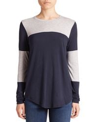 Vince | Blue Colorblocked Jersey Top | Lyst