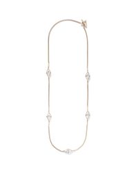 St. John | Metallic Triangle Swarovski Crystal Necklace | Lyst