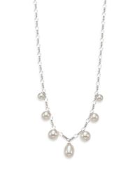 Majorica | Metallic Rain 6mm-9mm White Pearl & Sterling Silver Charm Necklace | Lyst