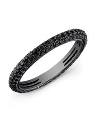 Anne Sisteron | 14kt Oxidized White Gold Black Diamond Ring | Lyst