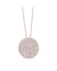 Anne Sisteron - Metallic 14kt Rose Gold Diamond Jumbo Disc Necklace - Lyst