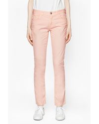 French Connection | Pink Flora Slim Boyfriend Jeans | Lyst