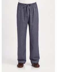 Derek Rose | Blue Flannel Lounge Pants for Men | Lyst