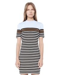 Alexander Wang | Multicolor Engineered Stripe Short Sleeve Dress | Lyst