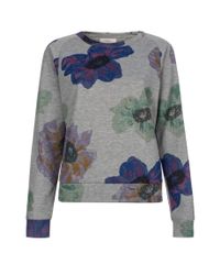 Paul Smith | Gray Women's Grey Loopback Cotton Sweatshirt With 'anemone Floral' Print | Lyst