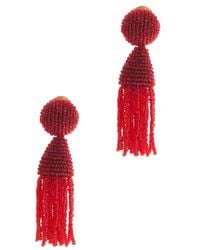 Oscar de la Renta | Red Short Tassel Earring | Lyst
