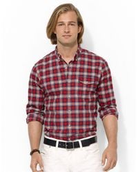 Polo Ralph Lauren | Blue Plaid Linen Estate Sportshirt for Men | Lyst