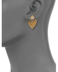 DANNIJO | Metallic Dexter Crystal Button Earrings | Lyst