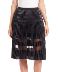 BCBGMAXAZRIA | Black Taura Faux-leather Mesh Skirt | Lyst