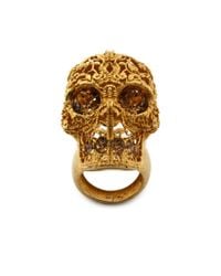 Alexander McQueen | Metallic Skull Filigree Ring | Lyst