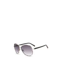 Diane von Furstenberg | Silver Sental Animal Print Aviator Sunglasses | Lyst