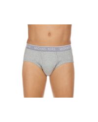 Michael Kors | Gray Cotton Modal Briefs, Pack Of 3 for Men | Lyst