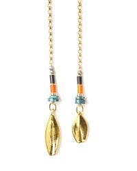 Lizzie Fortunato | Metallic Argon Lariat Gold-Plated Embellished Necklace | Lyst