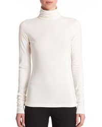 Ralph Lauren Collection | White Black Label Cailee Stretch-jersey Turtleneck Top | Lyst