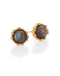 Alexis Bittar | Metallic Elements Phoenix Labradorite & Crystal Cabochon Stud Earrings | Lyst
