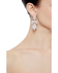 Fallon | Metallic Rhodium Plated Cubic Zirconia Marquis Chandelier Earrings | Lyst