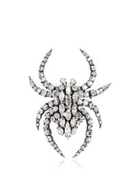 Saint Laurent | Metallic Swarovski Spider Pin | Lyst